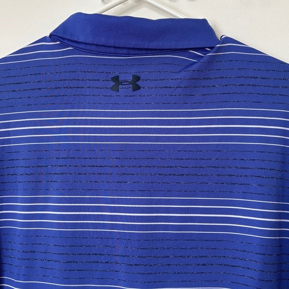 🎉4/30$🎉 Under Armour Navy and White Striped Polo - Picture 4 of 5